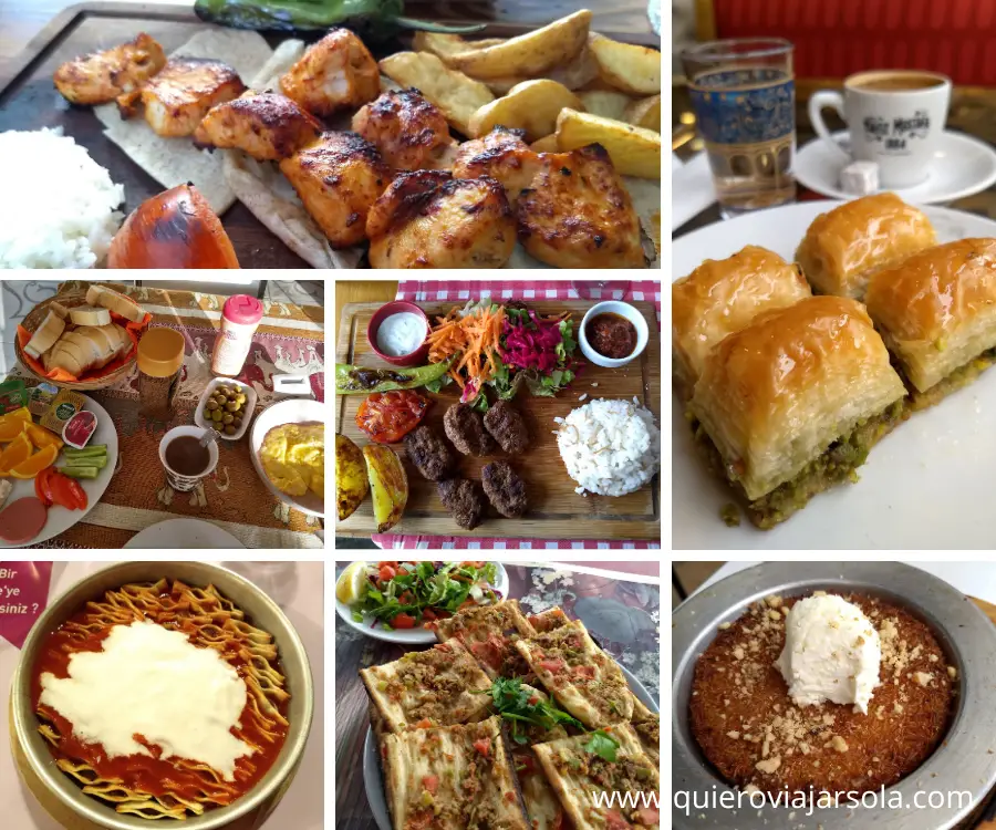 Varios de los platos y postres que probé en Turquía