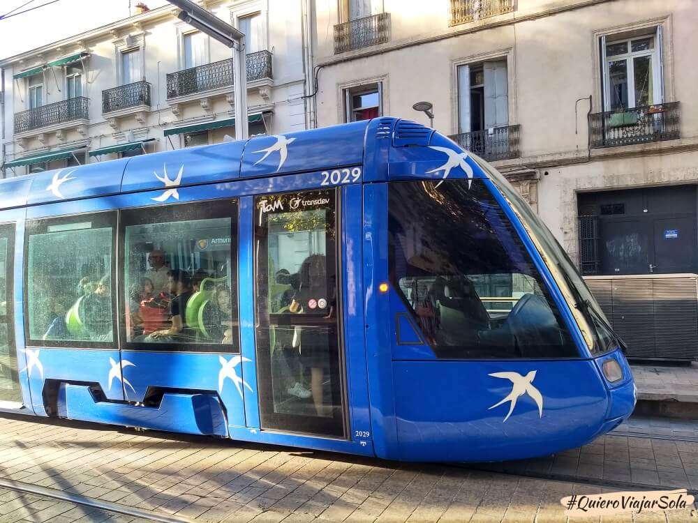 Viajar sola a Montpellier, tranvía