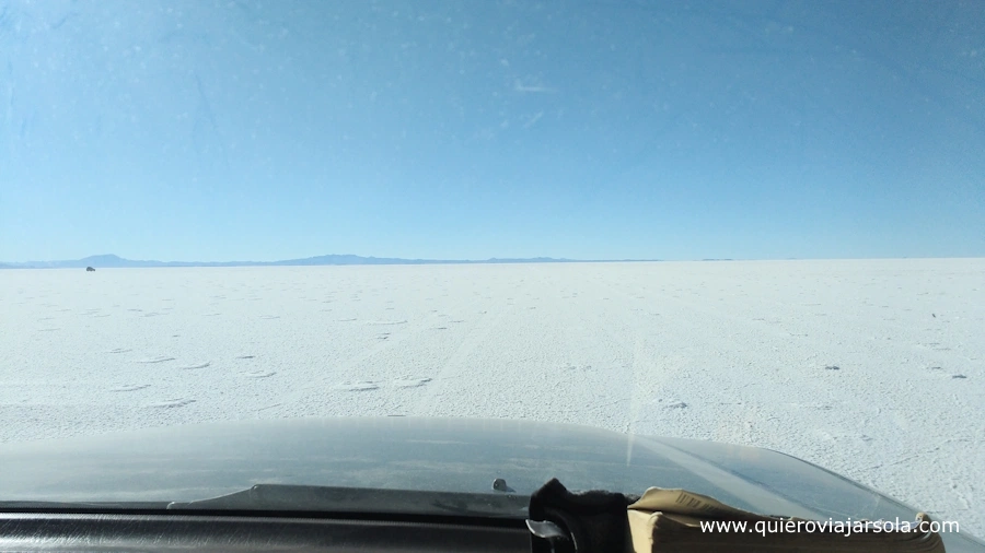Vista del salar desde el coche