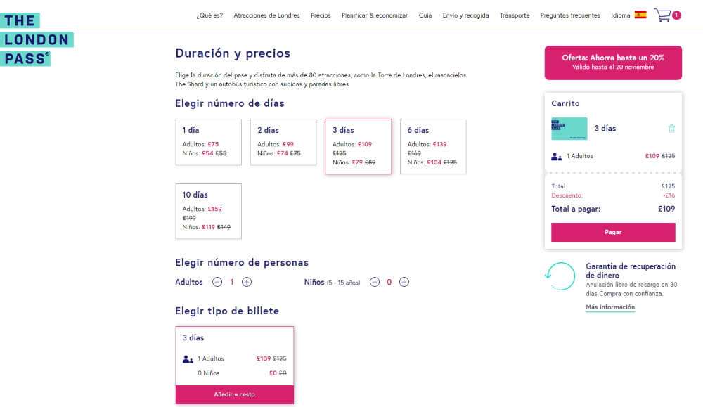 London Pass, proceso de compra