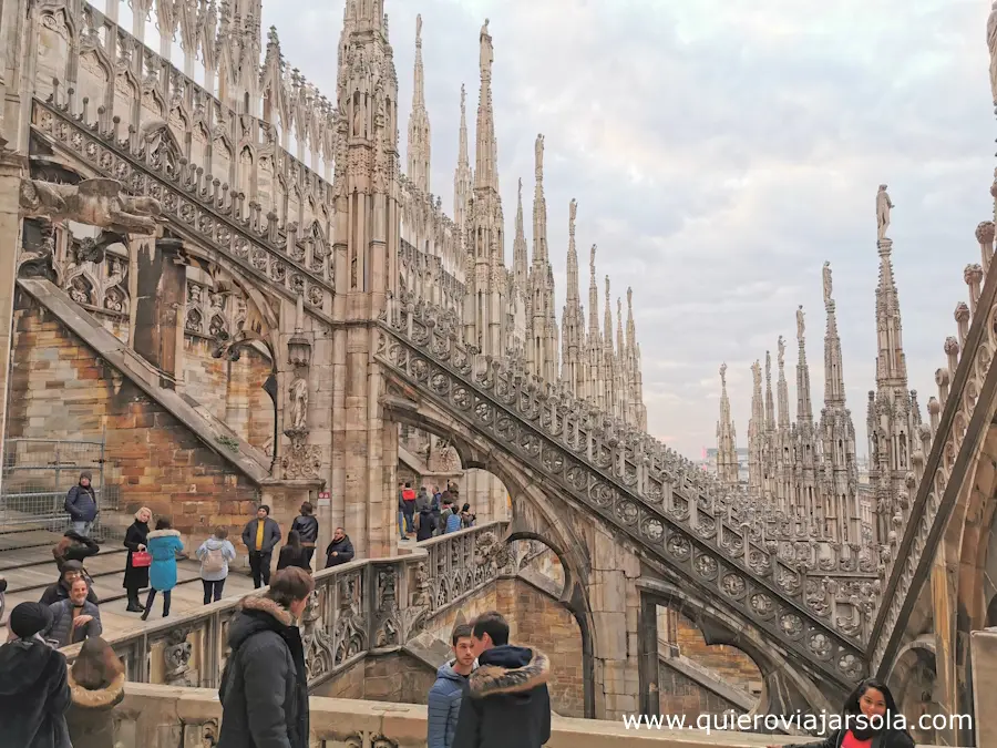 Vista de las terrazas del Duomo de Milán