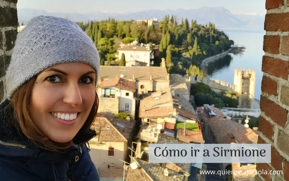Yo en el castillo de Sirmione contemplando las vistas