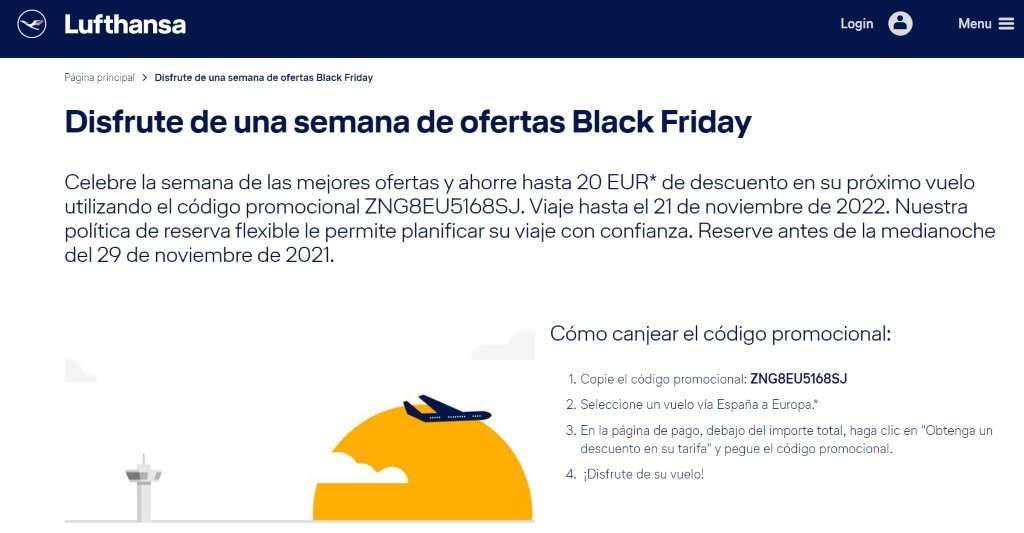 Ofertas de Black Friday 2021, Lufthansa