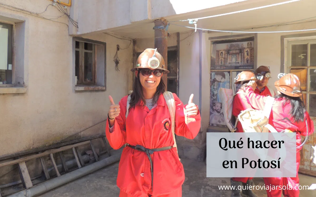 Yo preparándome para visitar las minas de Potosí