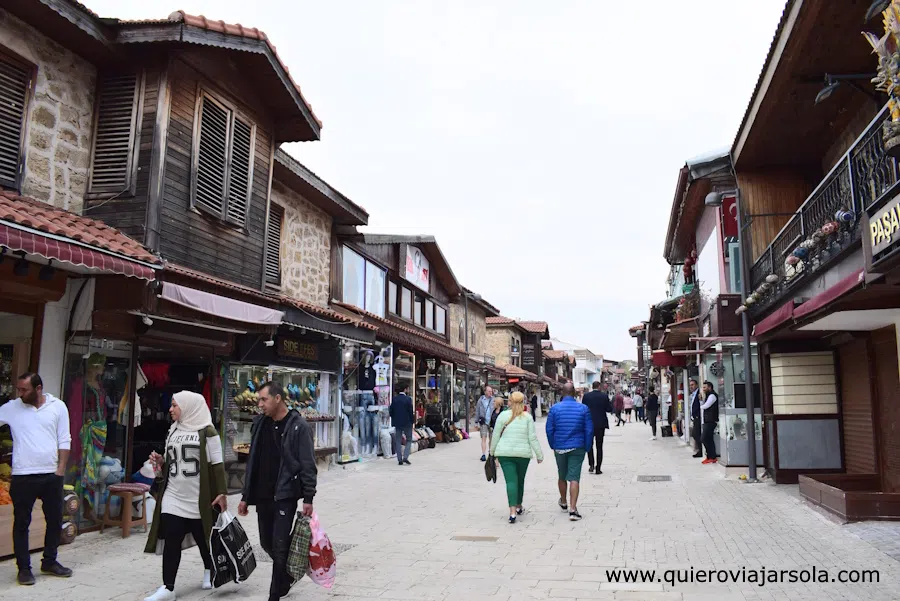 Calle peatonal con tiendas