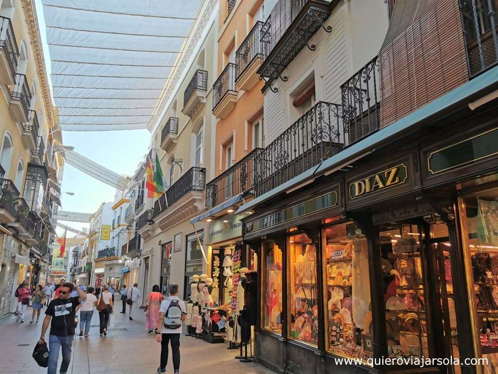 Viajar sola a Sevilla, calle comercial