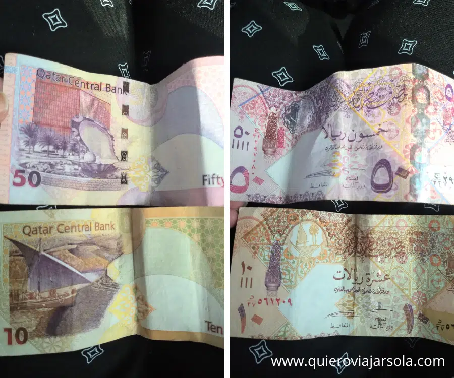 Billetes por delante y detrás