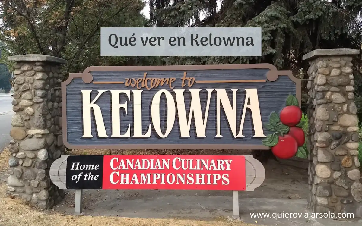 Cartel de bienvenida a Kelowna