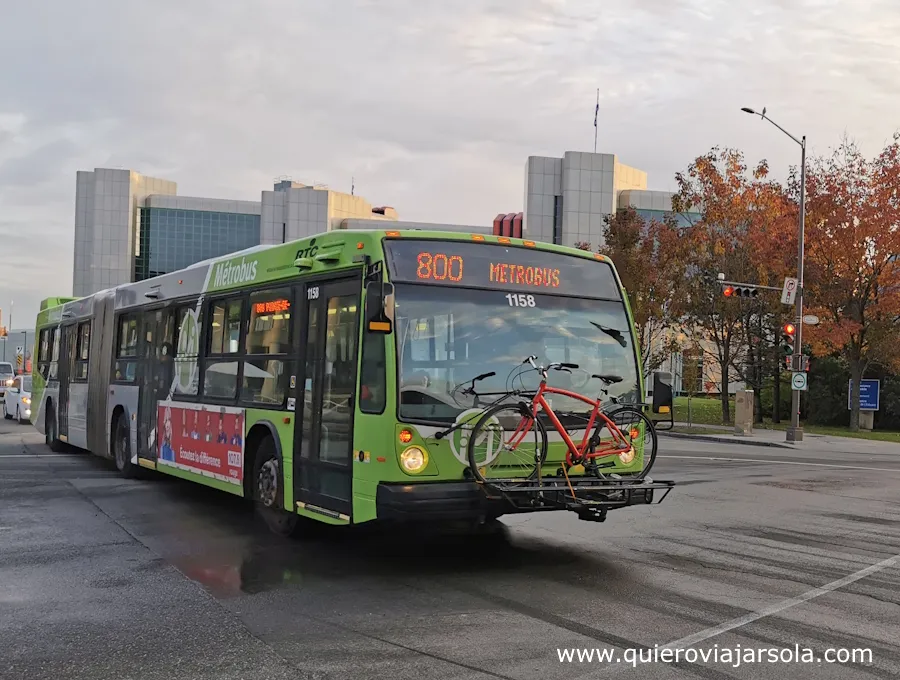 Un autobús de línea en Quebec