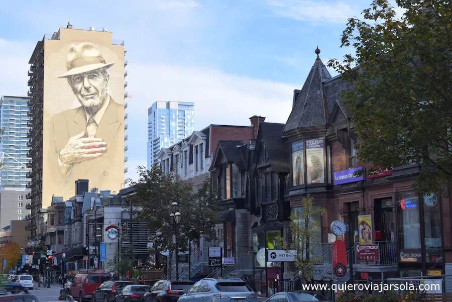 Mural de Leonard Cohen en la calle Crescent
