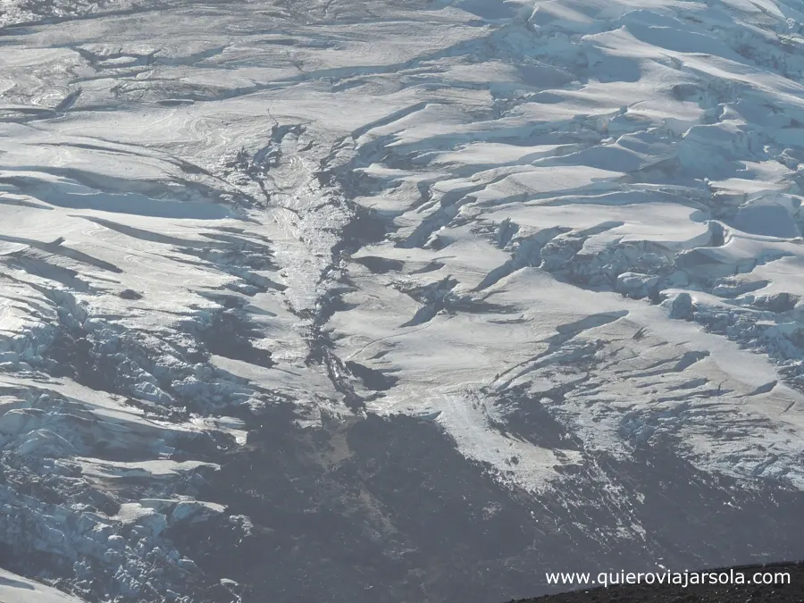 Parte del glaciar del volcán