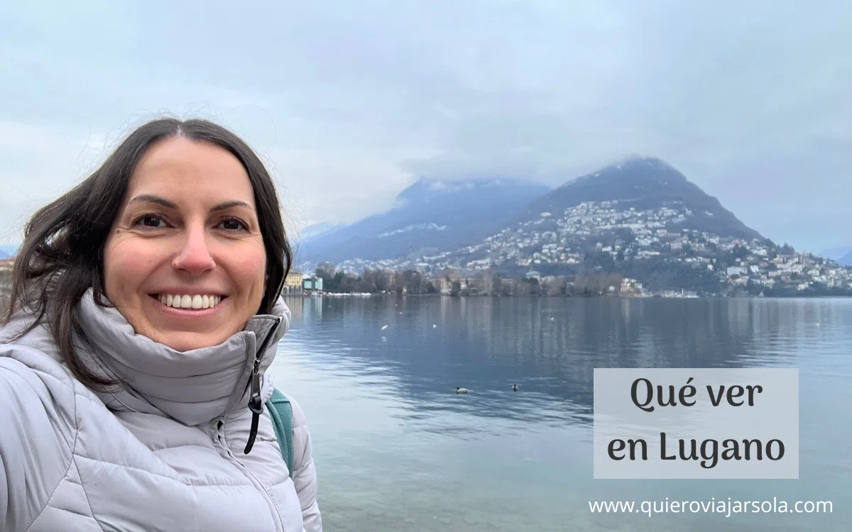 Yo junto al lago de Lugano