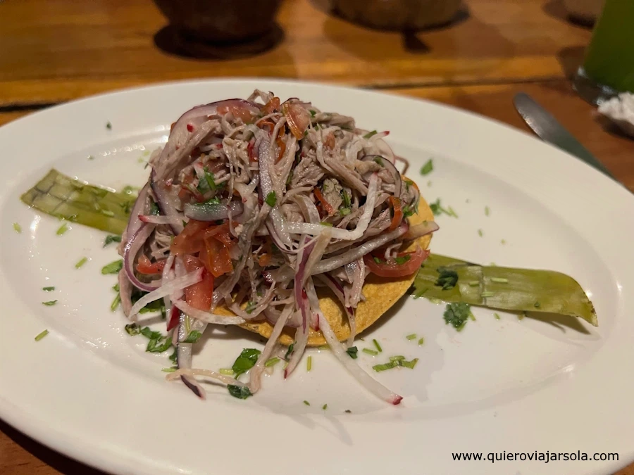 Plato Tsi’ikbil Wakax del restaurante IX CAT TIK en Valladolid