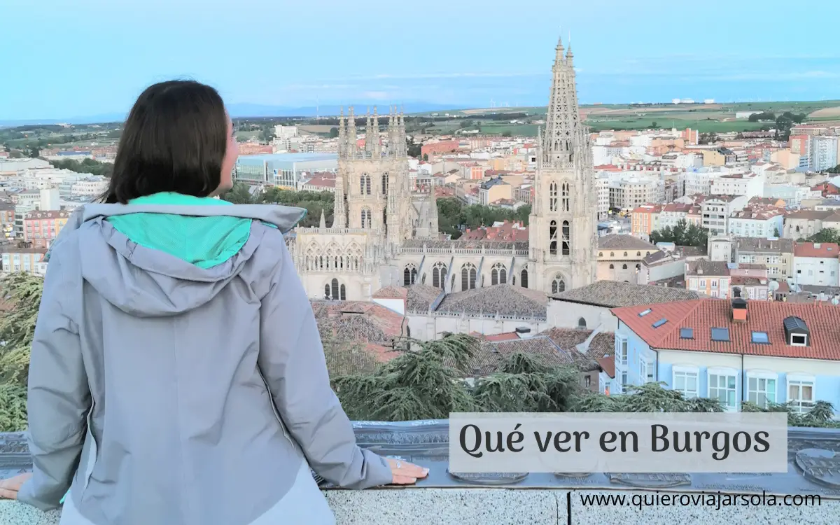 Yo en el mirador del castillo de Burgos divisando la Catedral