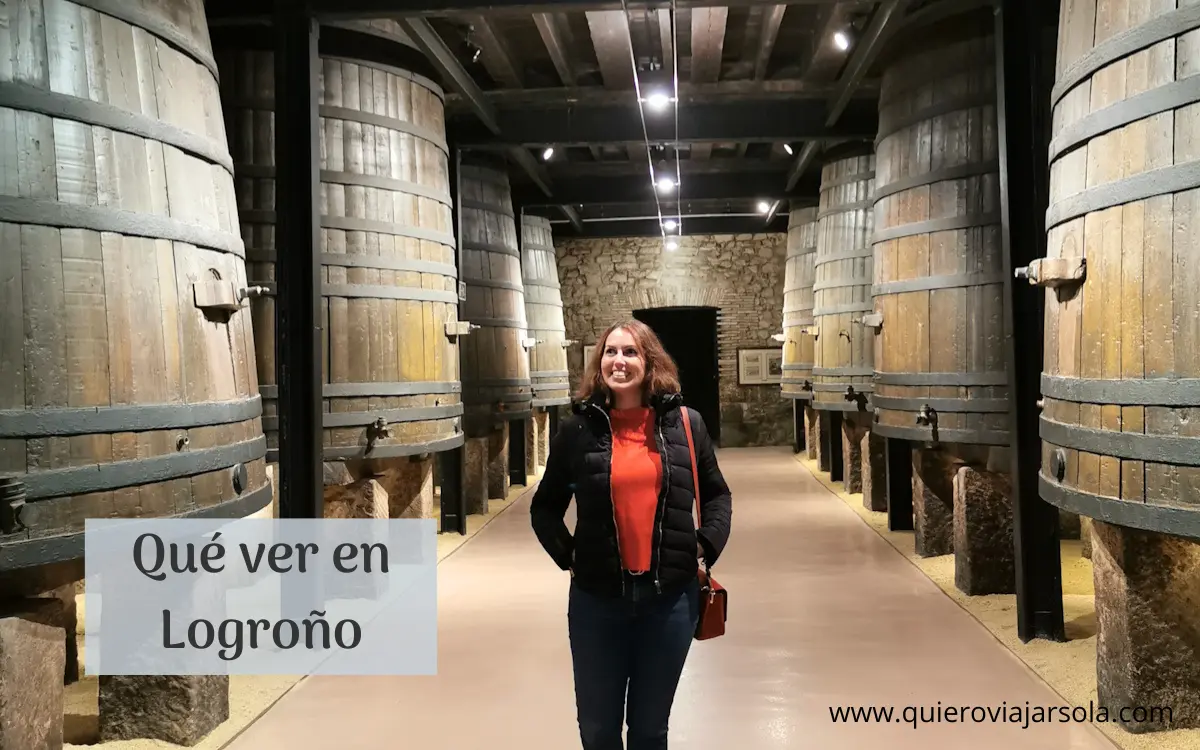 Yo visitando unas bodegas en Logroño