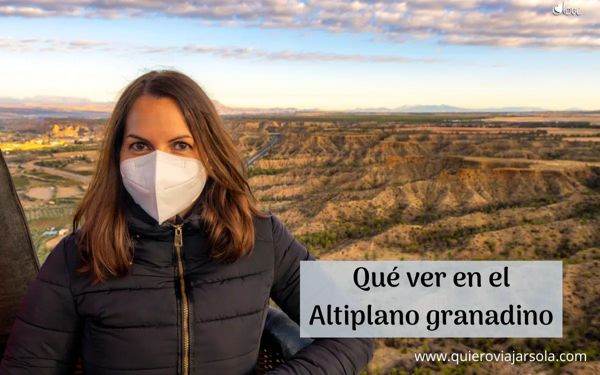 Yo volando en globo sobre el Altiplano de Granada
