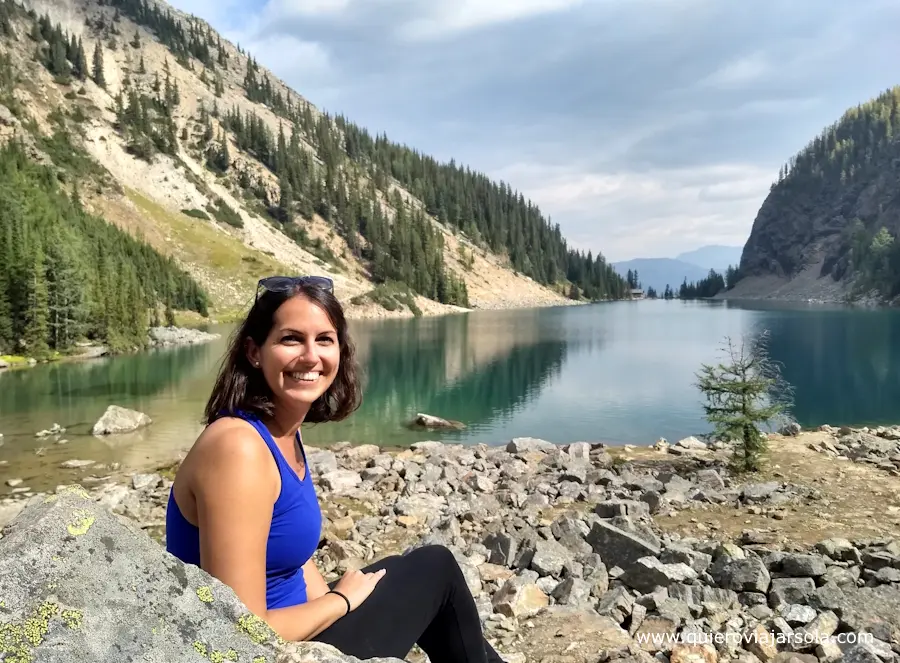 Yo haciendo una pausa en lago Agnes